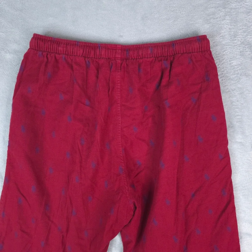 Polo Ralph Lauren Pajama Pants Mens M‎ Red All Over Pony Logo Cotton Sleepwear